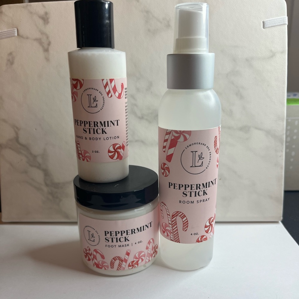 Lemongrass spa peppermint stick body set